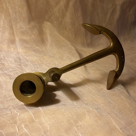 Brass Nautical Anchor Candle Holders- set of 2, vintage - Picture 9 of 12